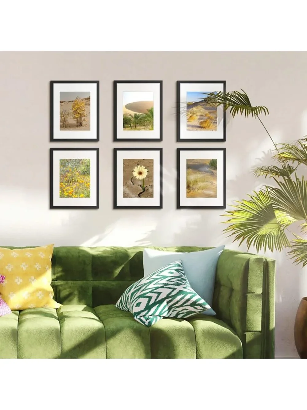 Set of 5 Black Picture Frames 11x14 & 8x10 with Mat for Wall Gallery Display